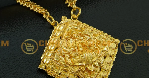 Laxmi pendant designs in on sale gold